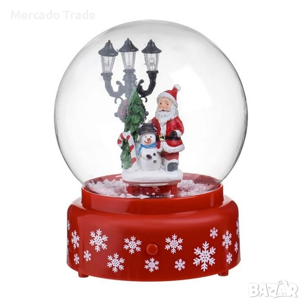 Коледна музикална снежна топка Mercado Trade, Дядо Коледа, 18см., снимка 1
