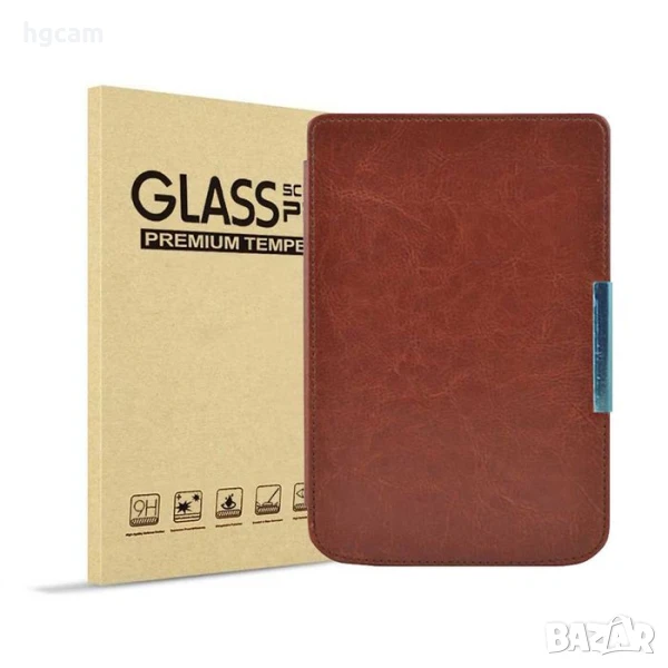 Кожен калъф GARV + закалено стъкло за Kindle . Pocketbook . Nook. Kobo, снимка 1