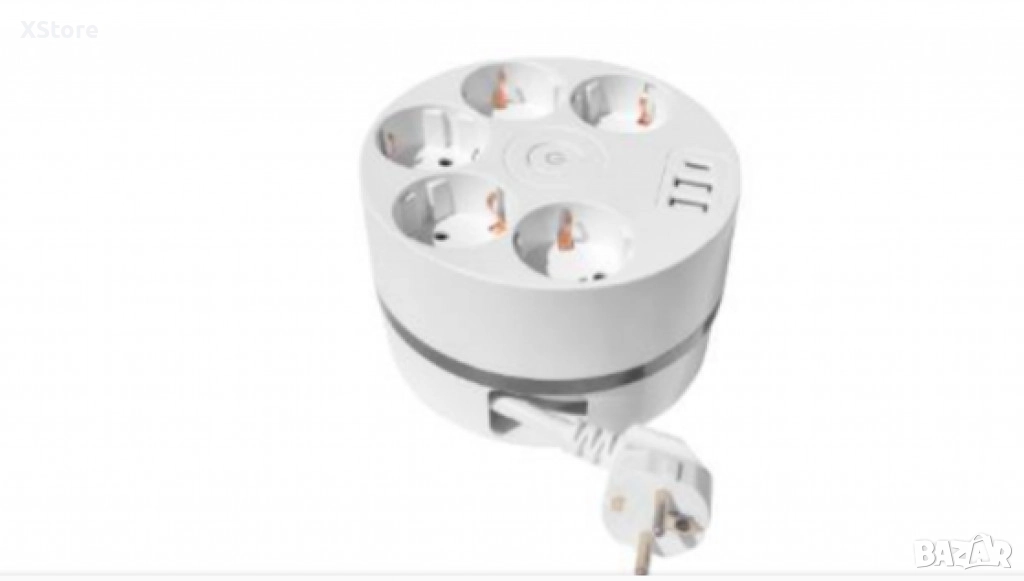 Кабелна макара Technaxx, с множество гнезда, удължителен кабел 140 cm, USB 5x 230V, снимка 1