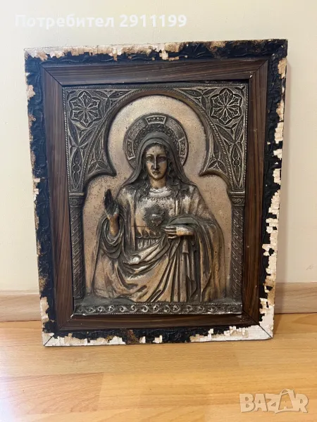 Метална картина на Богородица, снимка 1