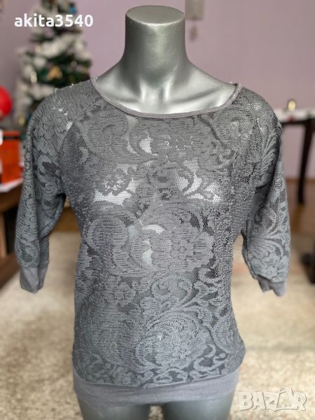 Сива мрежеста блуза, снимка 1
