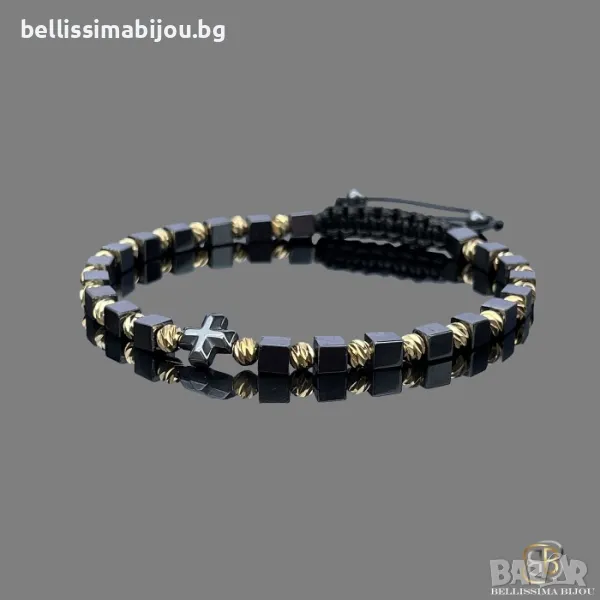 Мъжка Гривна от Хематит и Стомана, снимка 1