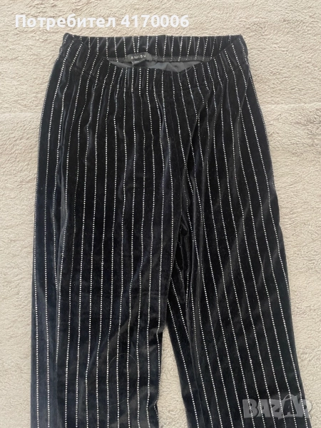 Панталон чарлстон плюш със брокат имитиращ камъни, снимка 1