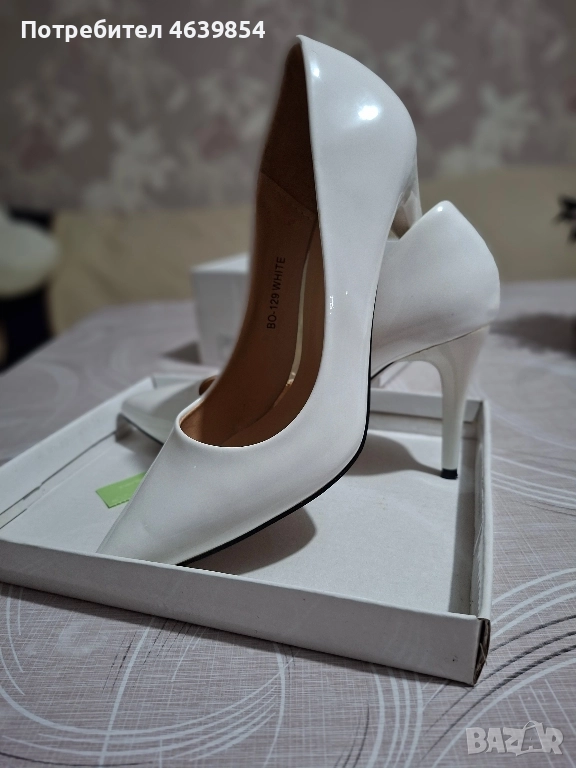 Класически бели токчета за повод – Размер 38, снимка 1
