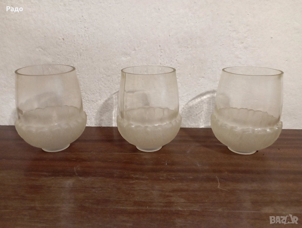 Стъклен абажур. Стъкло за лампа. Чашка за полилей, снимка 1