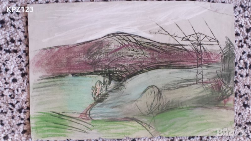 КАРТИНА ПЕЙЗАЖ креда-пастел / МАРИЯ МЕЖДУРЕЧКА, снимка 1