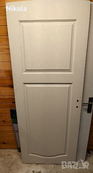 Итериорна врата бяла плътна с фалц - 81,5/197,5 без каса, снимка 1