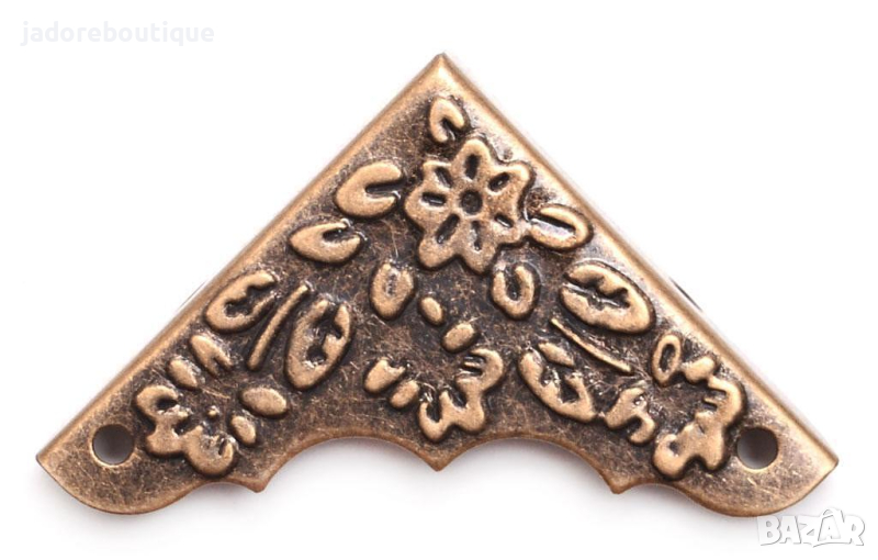 Метален елемент обков ъгъл с цветя, снимка 1