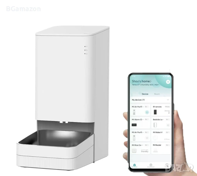 Чисто нова хранилка за домашни любимци XIAOWAN с приложение Xiaomi Home Автоматичен диспенсър..., снимка 1