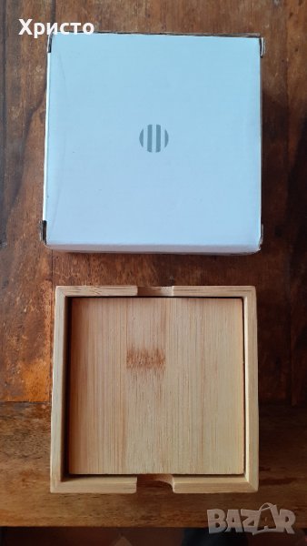 подложки за чаши дървени комплект масивни от бамбук, естествен, снимка 1