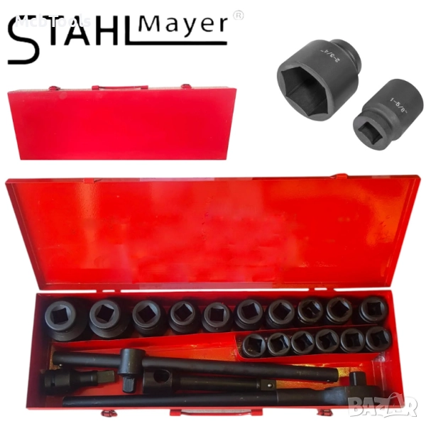 Гедоре с ударни вложки 21 части 3/4“ 6-стенно StahlMayer, снимка 1