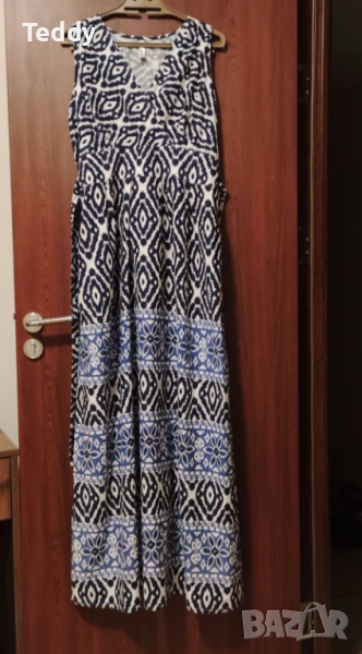 Стилна дълга рокля, 100% памук, размер L, снимка 1