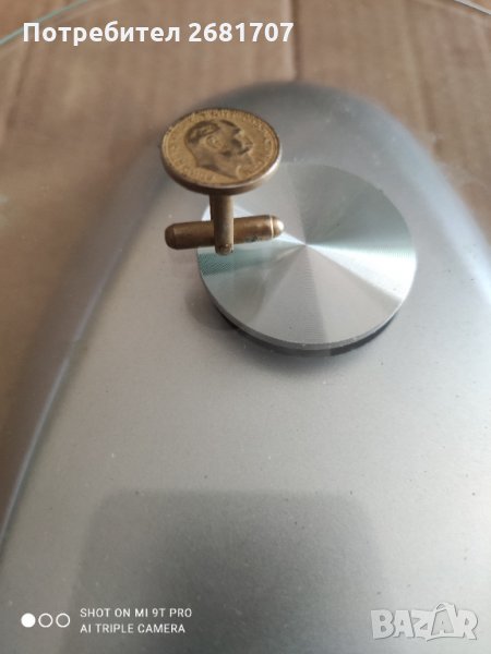Старо копче от ръкавел  Едуард VII позлатено, снимка 1