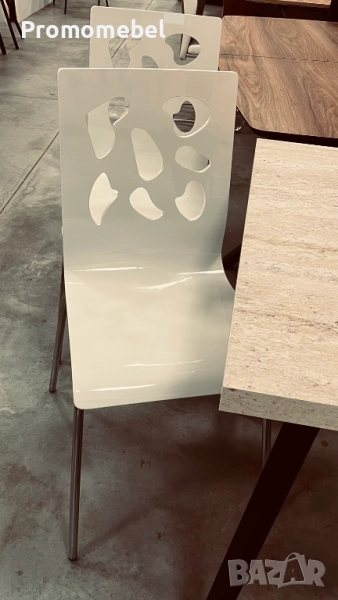 Бял лак трапезни столчета , снимка 1