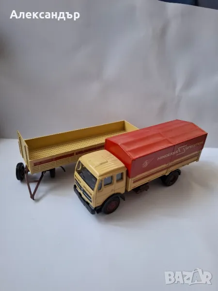 Камионче метално NZG Mercedes Benz 1632S 1932S No. 146  мащаб 1:50 Hinderer Spedition, снимка 1