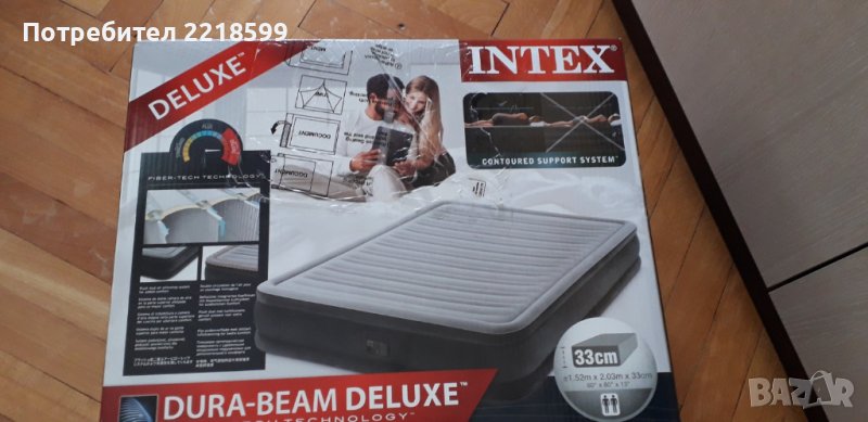 Надуваем матрак Intex152 x 203 x 33 Dura Beam Deluxe Queen Comfort , снимка 1