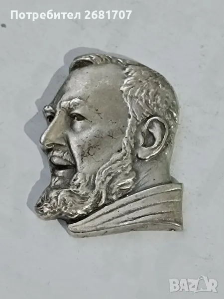 сребърна фигура Padre Pio , снимка 1