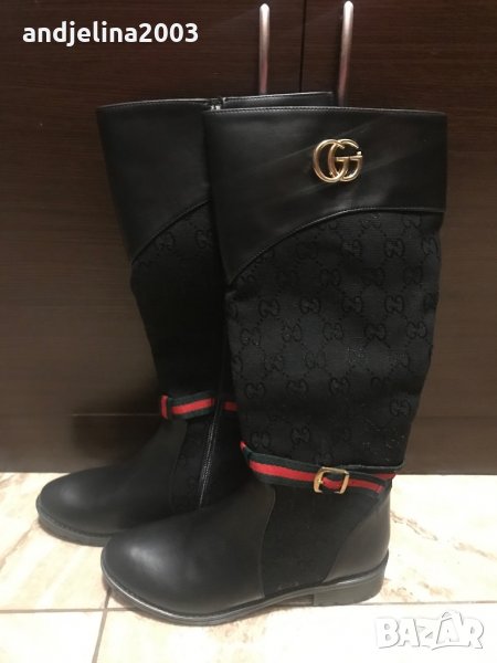 Дамски кожени ботуши Gucci и естествена кожа, снимка 1