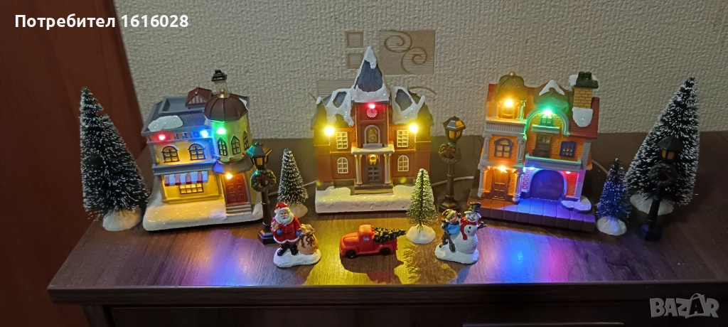 Нови LED светещи селца.с 3 светещи къщички, общо от 14 фигури., снимка 1