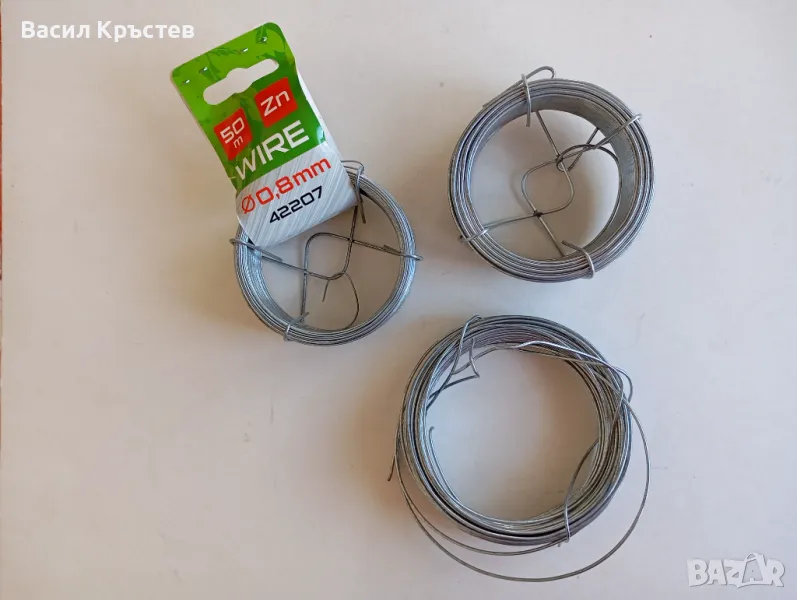 Цинкова тел 0,8 мм. и 1 мм., - Чешка, 50 м., снимка 1