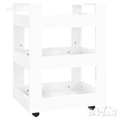 vidaXL Кухненска количка, бял гланц, 60x45x80 см, инженерно дърво(SKU:816818, снимка 1