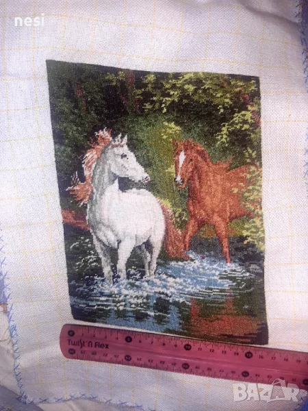 Гоблен Коне в реката, снимка 1