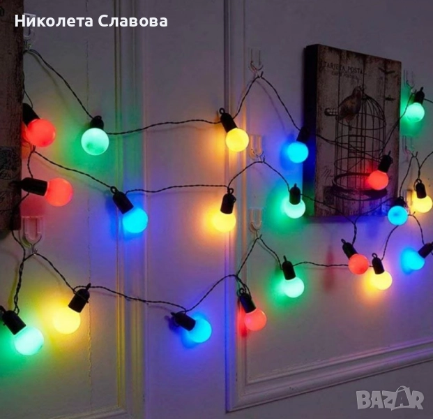 Гирлянд от цветни LED крушки – 5 метра, снимка 1