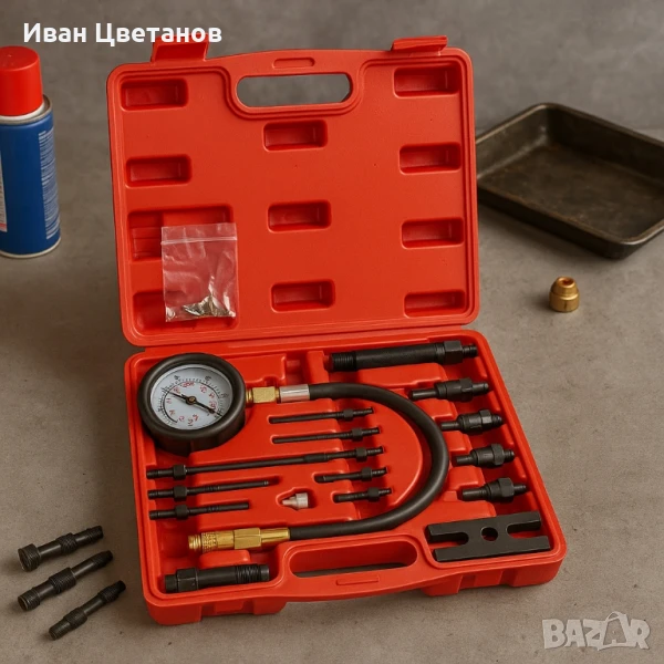 Комплект за тест на компресия на дизелови двигатели, снимка 1
