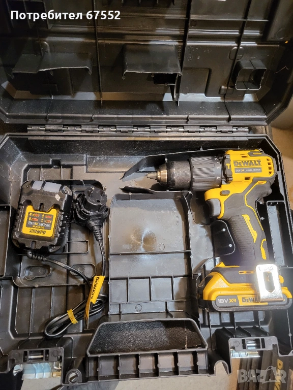 Безчетков ударен винтоверт DeWalt DCD709 с куфар батери и зарядно. Цената е крайна!, снимка 1