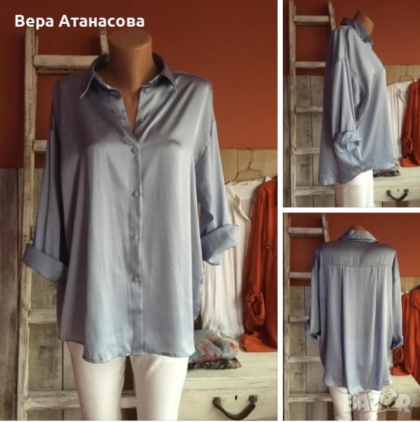 💟Zara💟Сатенена риза💟м размер💟свободна кройка💟, снимка 1
