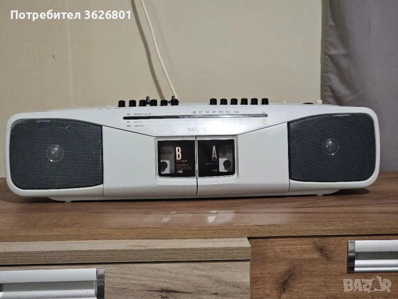 ПРОДАВАМ КАСЕТОФОН РЯДЪКМОДЕЛ СЛОНОВА КОСТ.(SONY CFS-W304S ) , снимка 1