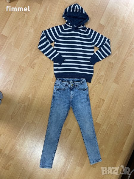 Zara + H&M дънки + суитчер, 9-10 год, снимка 1