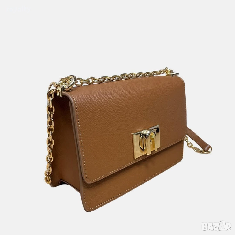 Дамска Кафява Чанта F^rla 1927 Mini Естествена Кожа, снимка 1