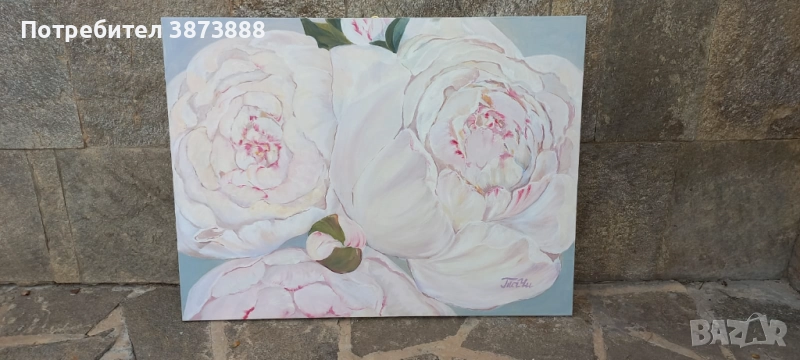 Картина 60/80 Божурови цветове, снимка 1