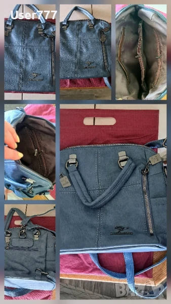 Нова дамска раничка и чанта 2 в 1 с много прегради и ципове, снимка 1