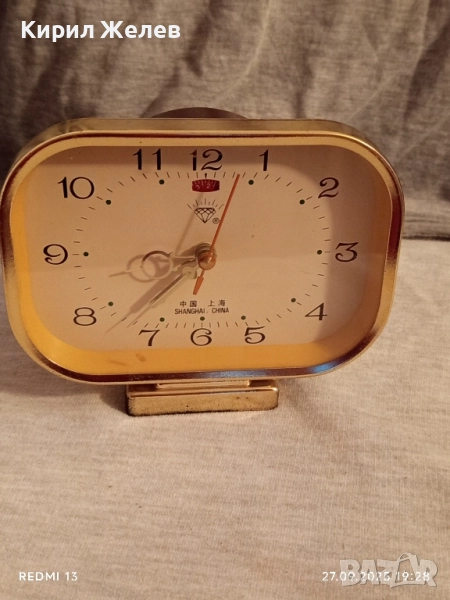 Стар механичен будилник SHANGHAI CHINA рядък за КОЛЕКЦИЯ ДЕКОРАЦИЯ 32114, снимка 1
