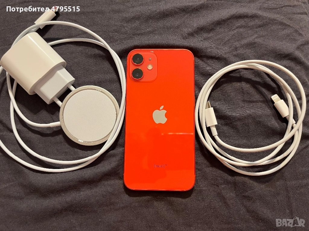 iPhone 12 mini 64 gb red(PRODUCT) червен като нов + MagSafe подарък, снимка 1