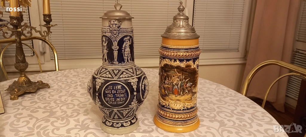 Vintage. Нови! Великолепна кана 1,5 л. със знаменити личности и Рисувана халба 1 л., снимка 1