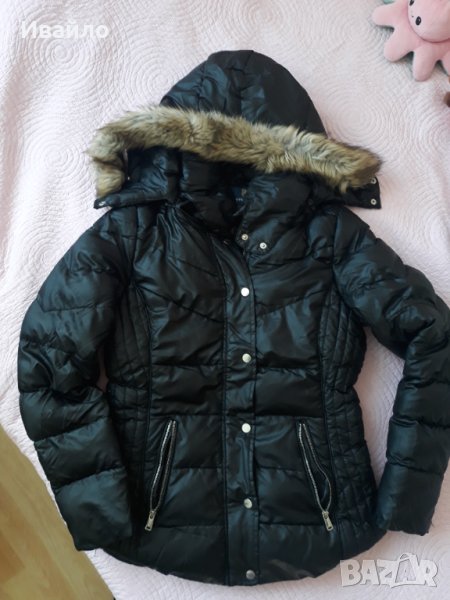 Дамско пухено зимно яке с качулка, снимка 1