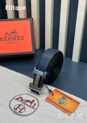 колани от естествена кожа в кутия hermes 3cm, снимка 4 - Колани - 53216783