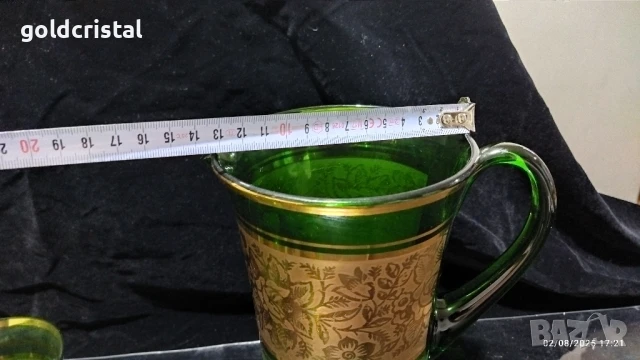 стари стъклени чаши и кана Чехословакия , снимка 5 - Антикварни и старинни предмети - 51374504