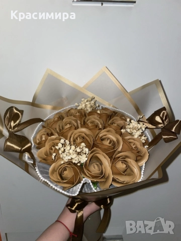 Букет от сапунени рози