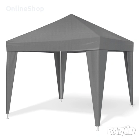 Къмпинг шатра MalTec, 3x3м, сива, стоманена конструкция, водоустойчив, снимка 14 - Градински мебели, декорация  - 54093727