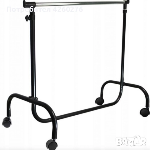 Регулируема метална закачалка на колелца – мобилен гардероб с регулируема височина, снимка 3 - Други стоки за дома - 52116968