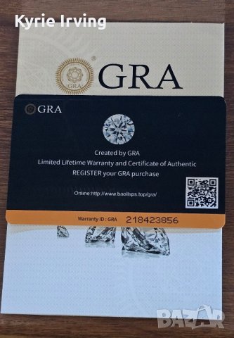 Диамант мойсенит 0.5 карата 5 милиметра със сертификат., снимка 4 - Други - 44396263