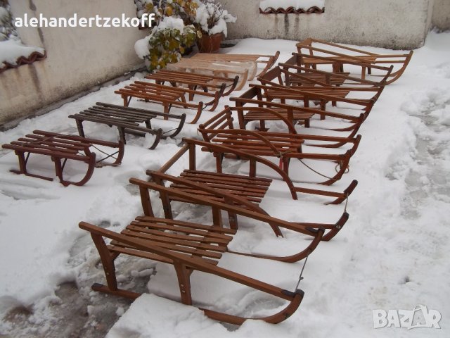 Дървена шейна шейни ретро, снимка 7 - Зимни спортове - 31068789