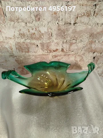 Murano стъкло фруктиера , снимка 2 - Антикварни и старинни предмети - 56200534
