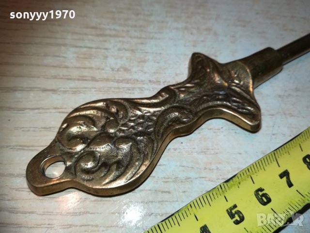 обувалка-мед/месинг-35см-антик внос белгия 0902211841, снимка 4 - Колекции - 31748436