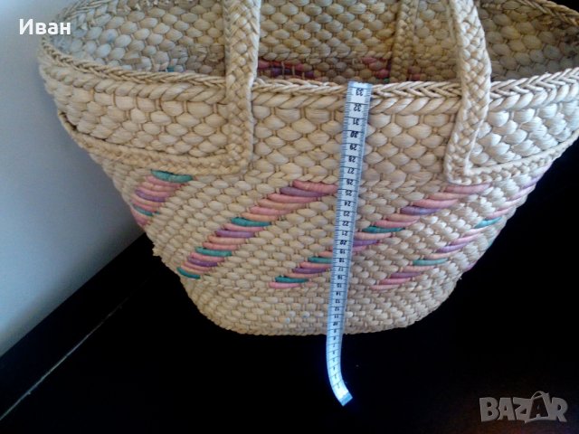 Стилна плетена чанта тип кошница , снимка 12 - Чанти - 29336033