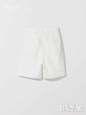 Бели къси панталонки XS/34 бермуди басти ръб висока талия колан MOHITO , снимка 5 - Къси панталони и бермуди - 37199138